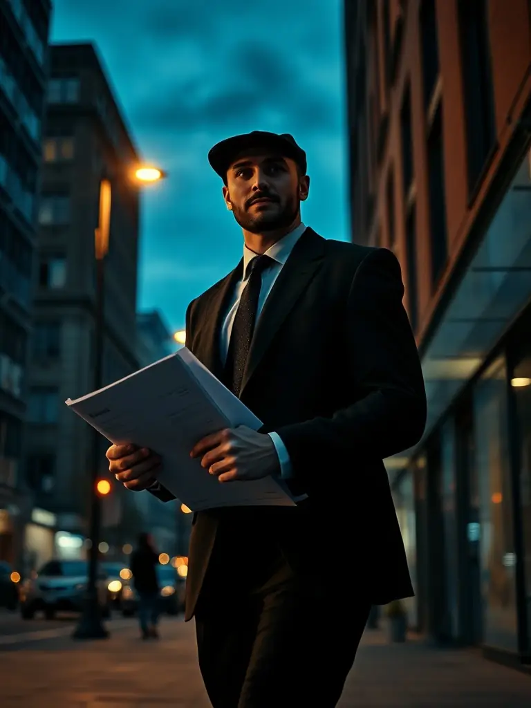 Professional courier delivering legal documents securely