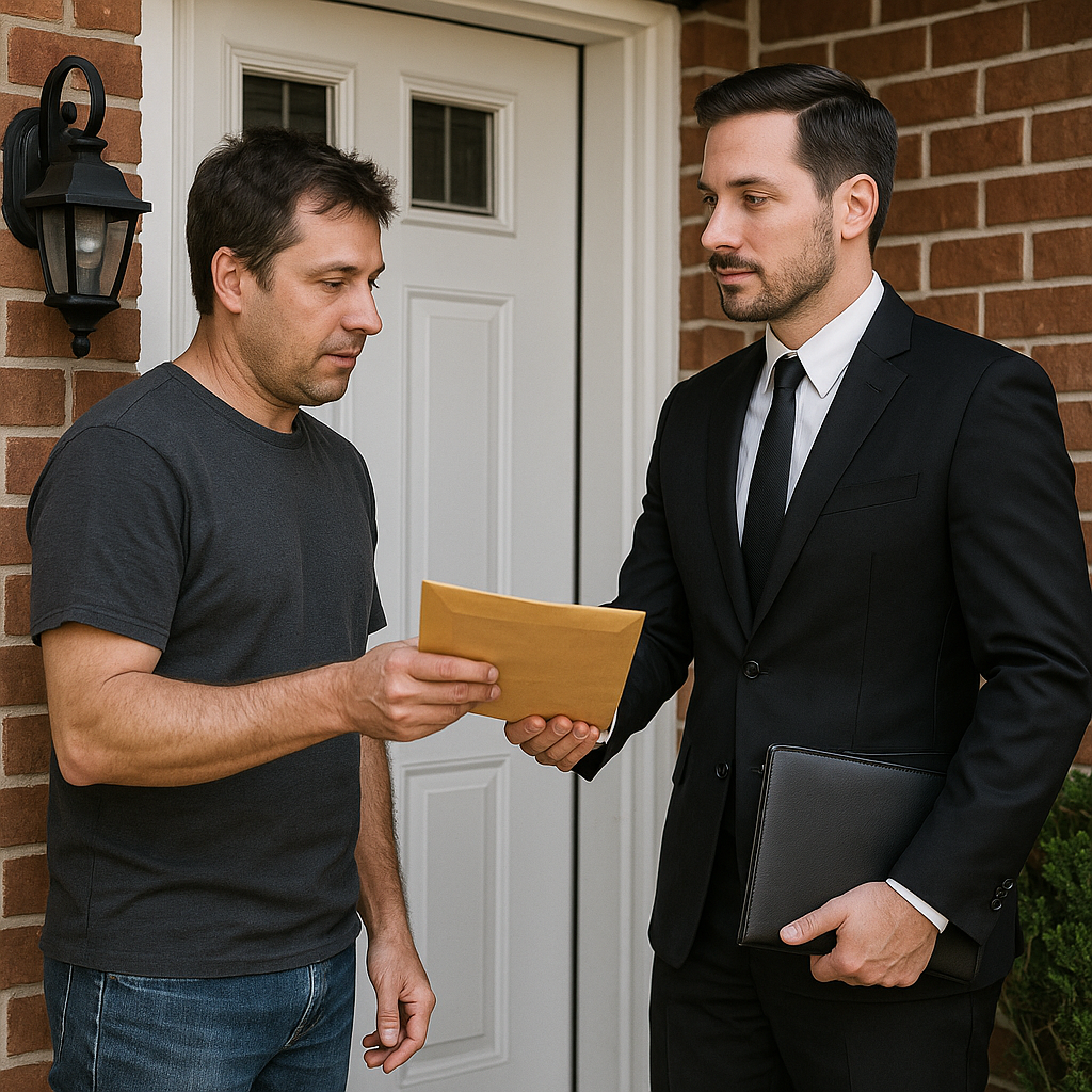 Tulsa Process Server Delivering Documents